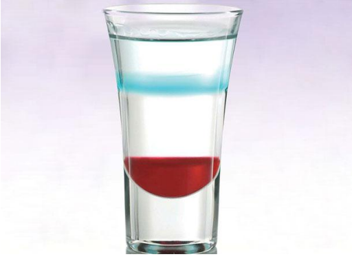 Red white and blue cocktail. 